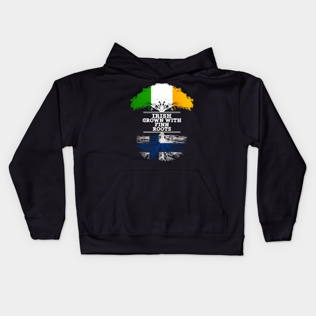 Irish Grown With Finn Roots - Gift for Finnish With Roots From Finland Kids Hoodie by Country Flags